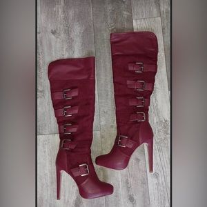 Burgundee High Heel Boots